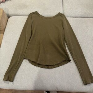 We The Free Olive Long Sleeve Top
